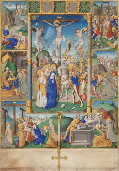 The Crucifixion with Six Passion Stories by Master of Jaques de Besançon